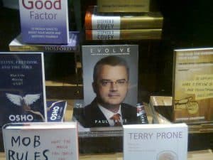 Among good company! - Published book, EVOLVE, is displayed in the front window of Hodges Figgis